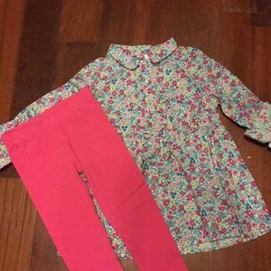 NWT Carter’s floral blouse 2T with leggings set